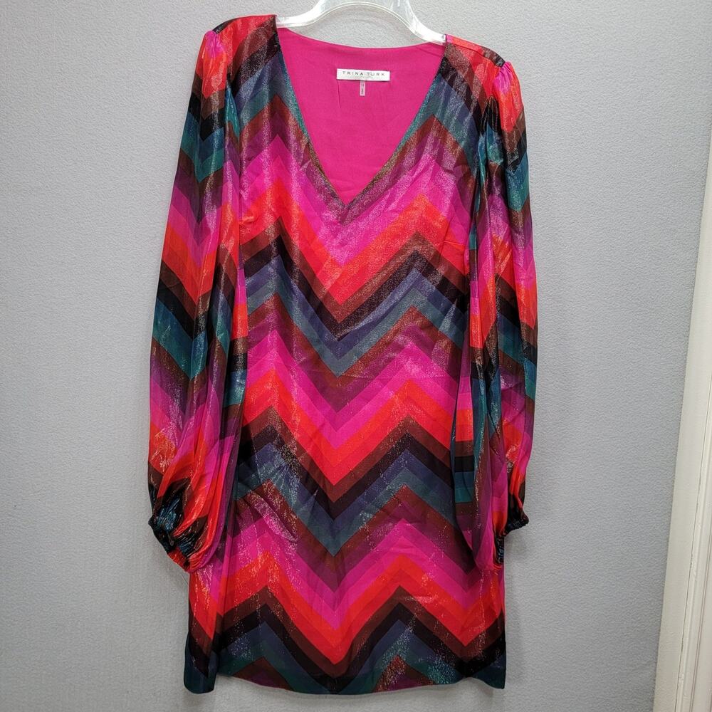 TRINA TURK HITACHI SILK BLEND SHIFT BLEND, SIZE 12 - Picture 2 of 8